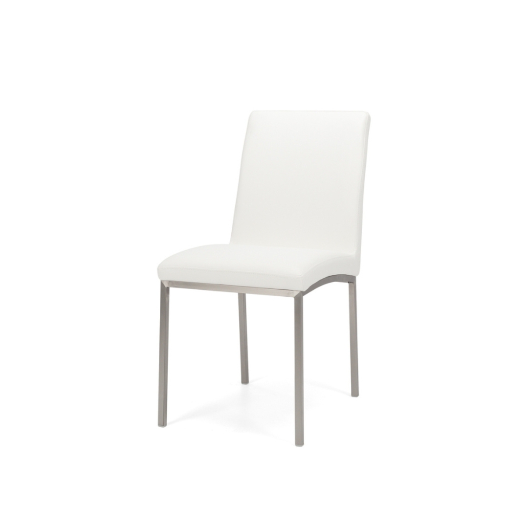 Bristol Chair PU White with Stainless Legs image 0